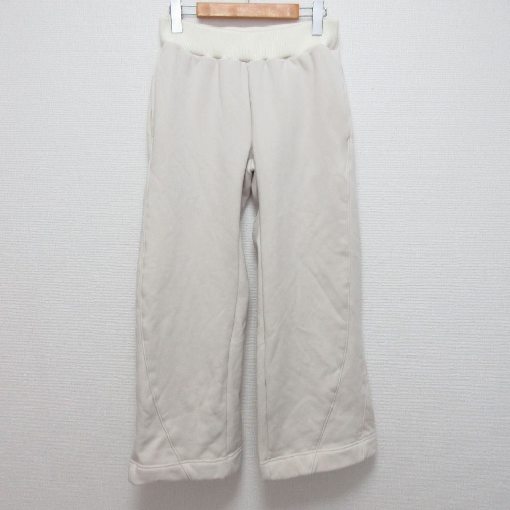 25SS ESSENTIAL エッセンシャル ダブル クロージング ボンバーヒート裏起毛パンツ 2506011251 サイズ38 アイボリー レディース 古着