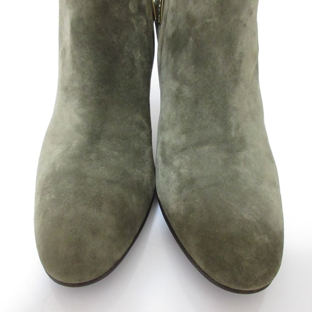 sergio rossi セルジオロッシ スウェード ショートブーツ ブーティ サイズ37 約24 cm グレー レディース 古着