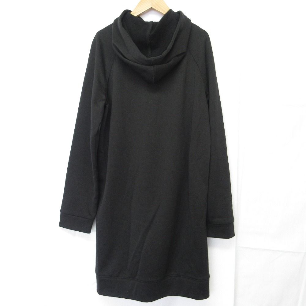 SPORTMAX CODE スポーツマックスコード マックスマーラ サイドボタン 長袖 ひざ丈 パーカーワンピース Mサイズ ブラック レディース 古着