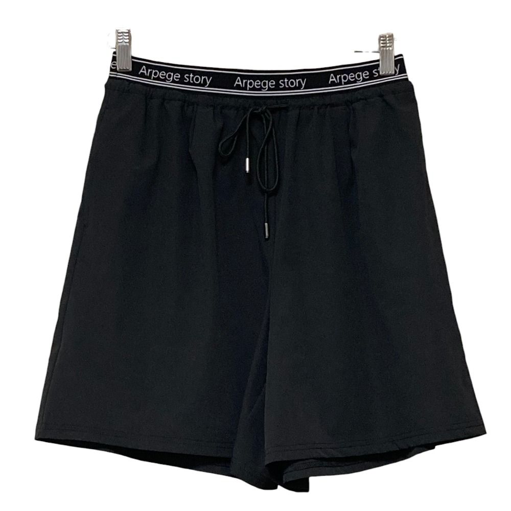 25SS Arpege story アルページュストーリー サイドリボンラッシュガード ラインロゴサーフパンツ セットアップ 2 ブラック レディース 古着 MAAHADDERANG_COM