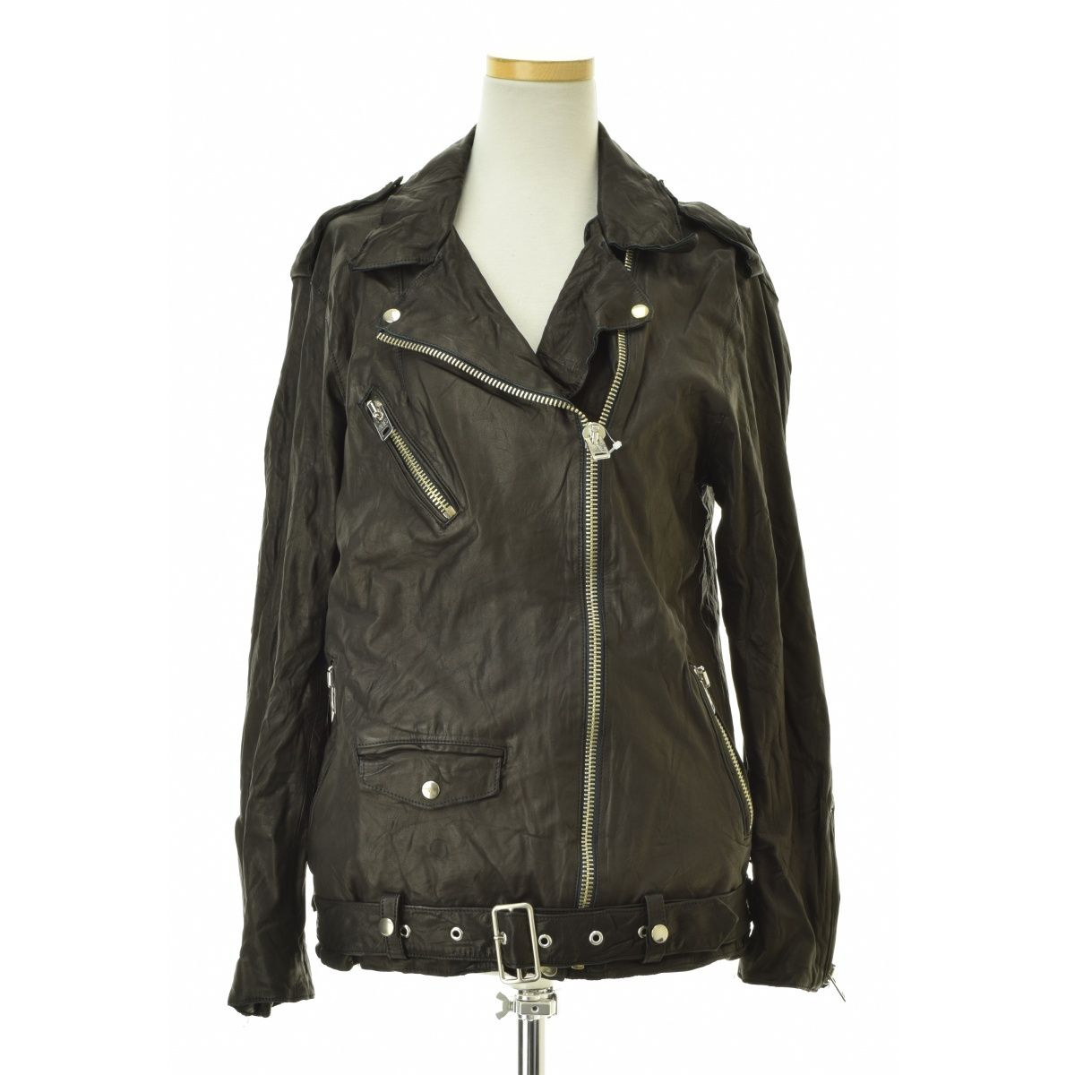 sisii 牛革 レザー ダブルライダースジャケット