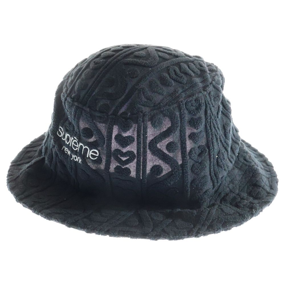 SUPREME シュプリーム 23SS Terry Pattern Crusher ジャガード 総柄 クラッシャーハット バケットハット ブラック