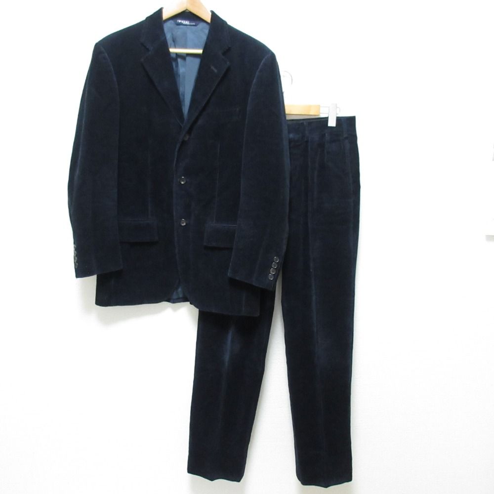 Polo by Ralph Lauren ポロバイラルフローレン コーデュロイ シングル ジャケット パンツ スーツ セットアップ A6 76 ネイビー メンズ 古着