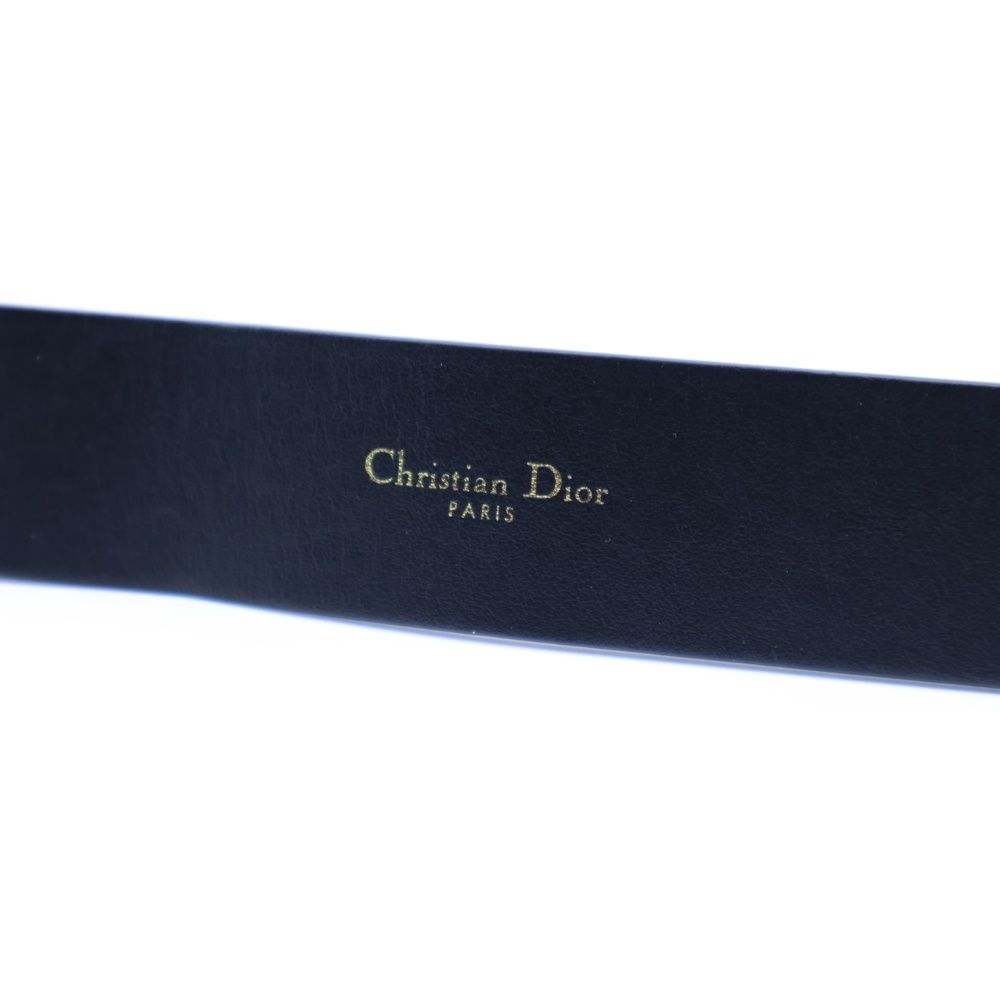 CDロゴ ゴールドバックル DIOR (ディオール) CDロゴ バックル レザー ベルト ブラック/ゴールド