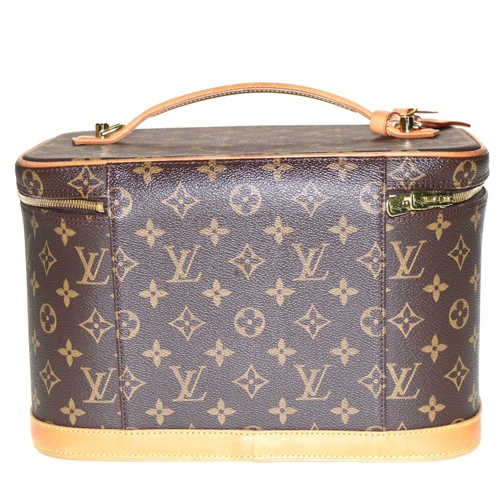 LOUIS VUITTON ルイヴィトン モノグラム ニース バニティ ハンドバッグ ショルダーバッグ ブラウン ゴールド金具 レザー×PVC M 47280