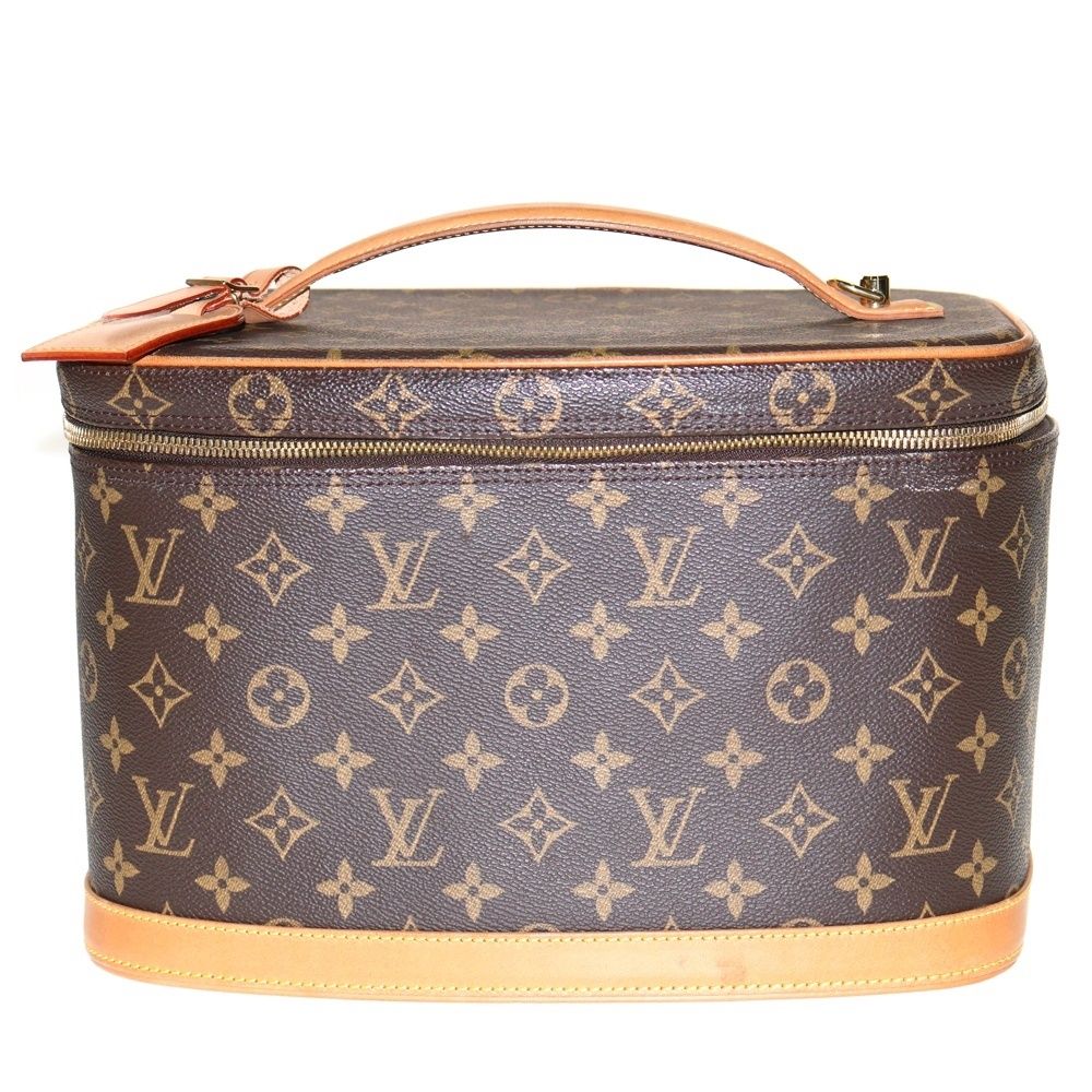 LOUIS VUITTON ルイヴィトン モノグラム ニース バニティ ハンドバッグ ショルダーバッグ ブラウン ゴールド金具 レザー×PVC M47280