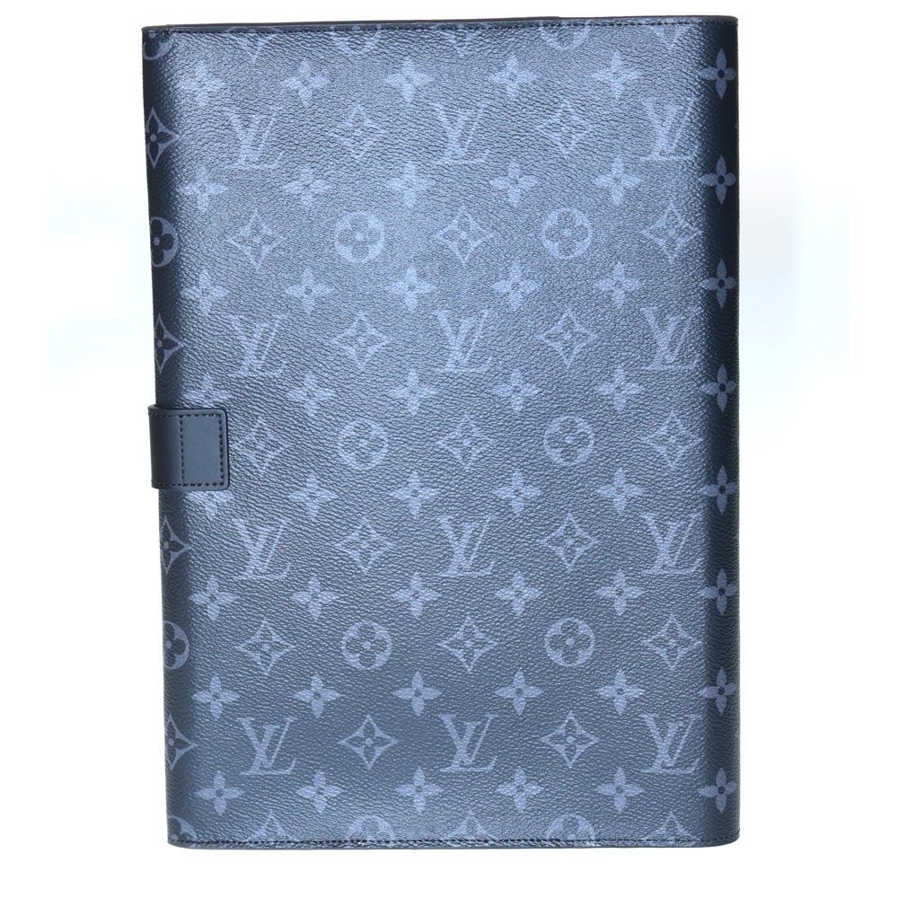 LOUIS VUITTON ルイヴィトン ポルトドキュマン フランクGM モノグラムエクリプス PVC レザー 書類ケース クラッチ セカンドバッグ シルバー金具 ブラック GI0273