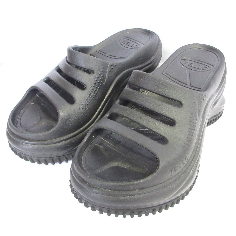 YELLO イエロー GILL プラットフォーム サンダル Ⅼサイズ 約24.5cm ブラック レディース 古着