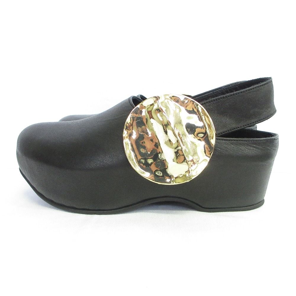 ハルノブムラタ BAUER - ROUND TOE LEATHER SHOES サイズ37 約23.5 cm ブラック レディース 古着