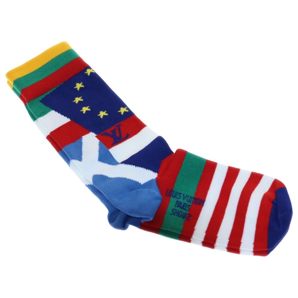 LOUIS VUITTON ルイヴィトン フラッグモチーフ ショセット ソックス 靴下 マルチ MP 3136