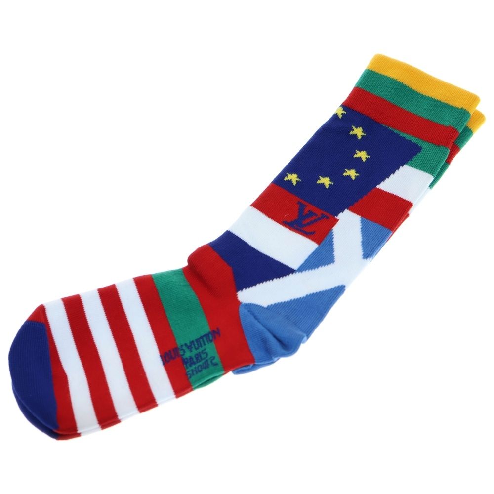 LOUIS VUITTON ルイヴィトン フラッグモチーフ ショセット ソックス 靴下 マルチ MP3136