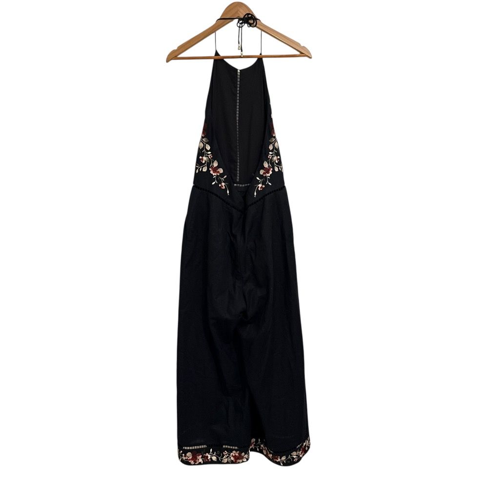 ZIMMERMANN ジマーマン 薔薇刺繍 ホルターネック オールインワン サイズ1 ブラック レディース 古着