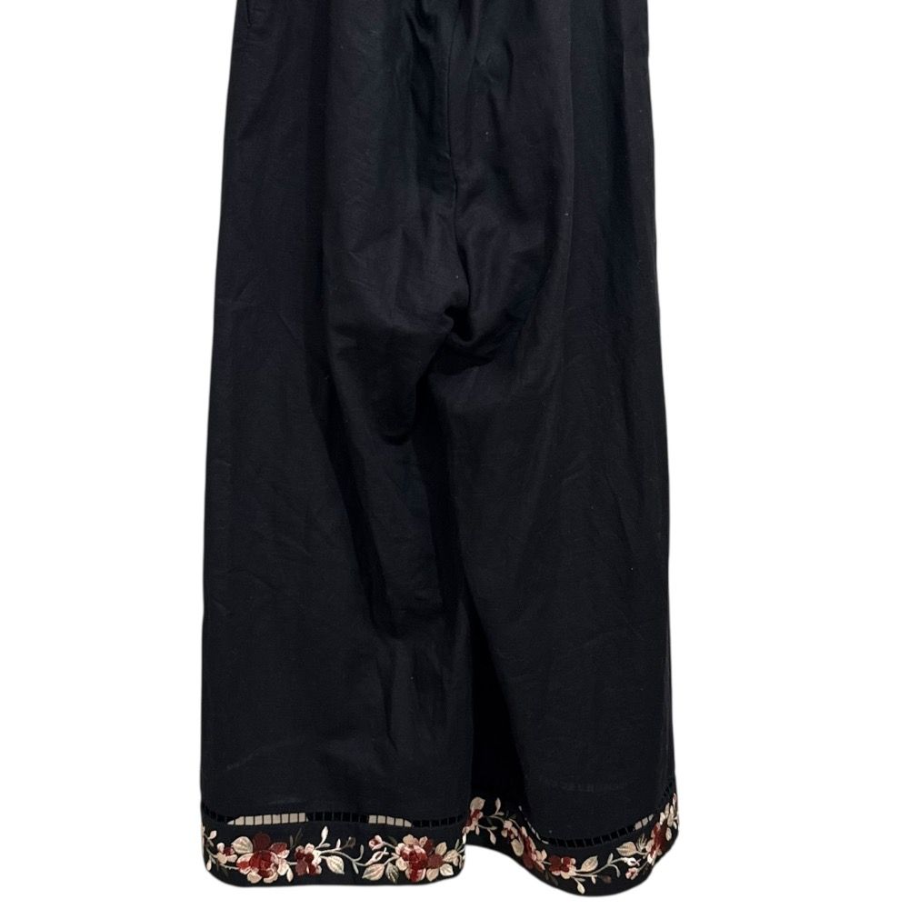 ZIMMERMANN ジマーマン 薔薇刺繍 ホルターネック オールインワン サイズ1 ブラック レディース 古着 FORTGASGNV_COM_BR