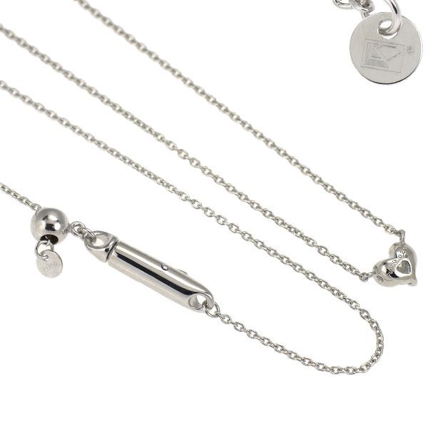 ラザールキャプラン Pt900 Pt850 K14WG ハートシェイプ ダイヤモンド ペンダントネックレス 0.20ct 留め具社外