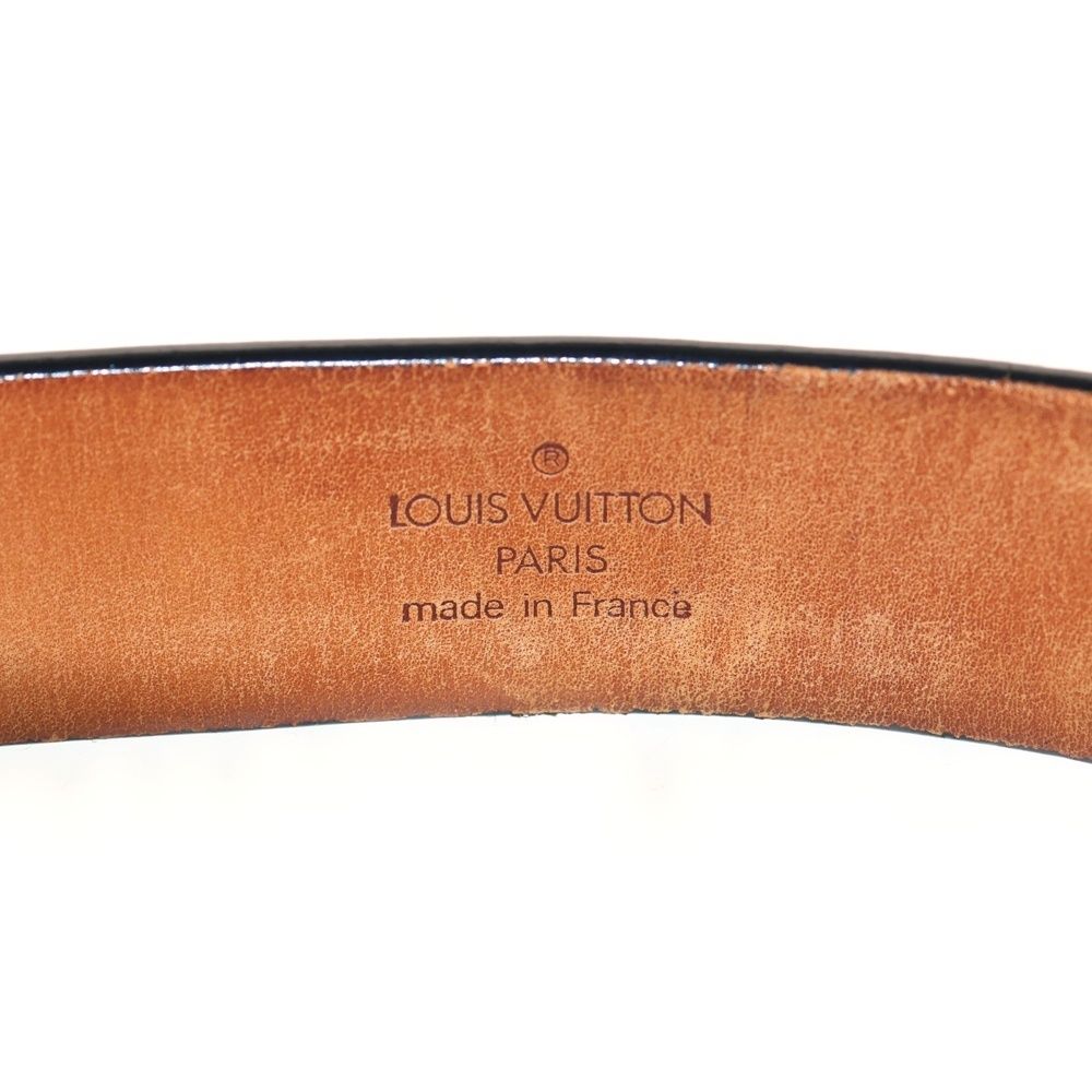 LOUIS VUITTON (ルイヴィトン) サンチュールLVスタンプ レザーベルト  