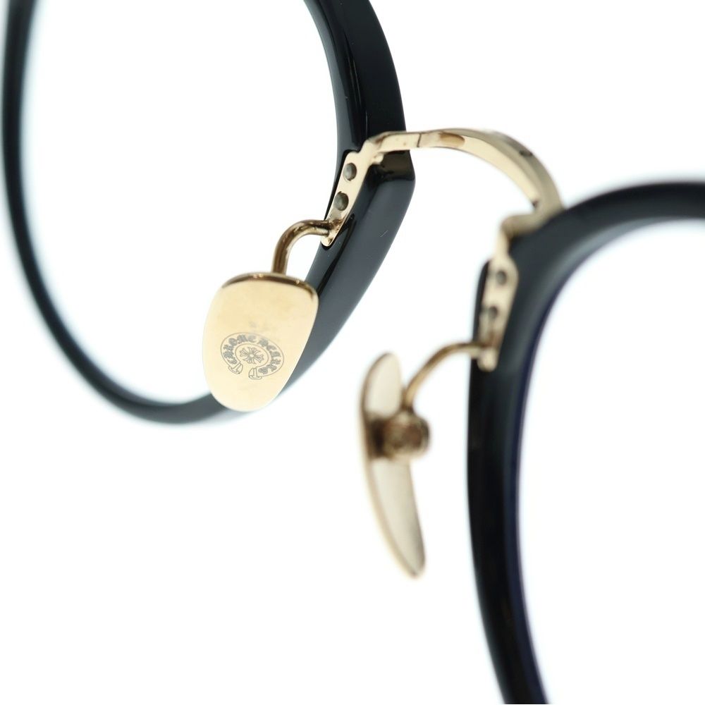  CHROME HEARTS クロムハーツ JACK ON クロステンプル ウェリントンアイウェア 眼鏡 ブラック ゴールド その他 メンズ