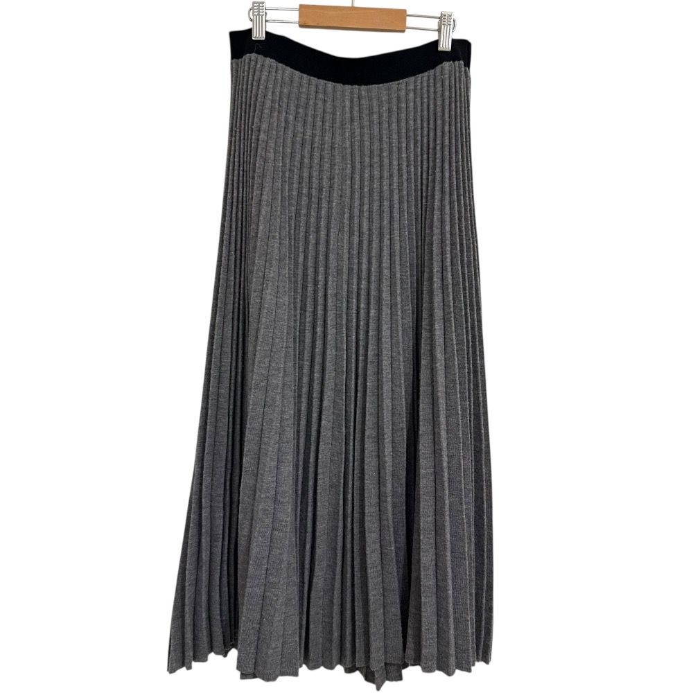 CELINE セリーヌ フィービー期 ロング丈 プリーツ ニットスカート S グレー レディース 古着