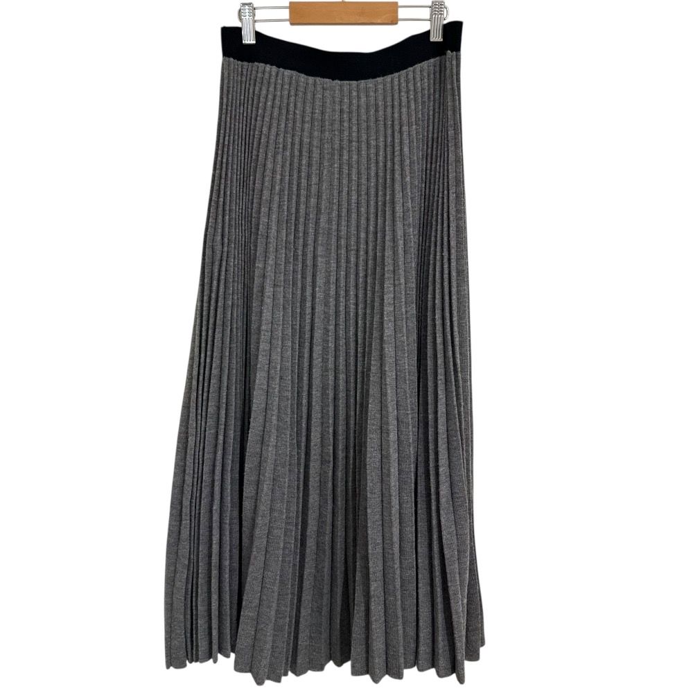 CELINE セリーヌ フィービー期 ロング丈 プリーツ ニットスカート S グレー レディース 古着