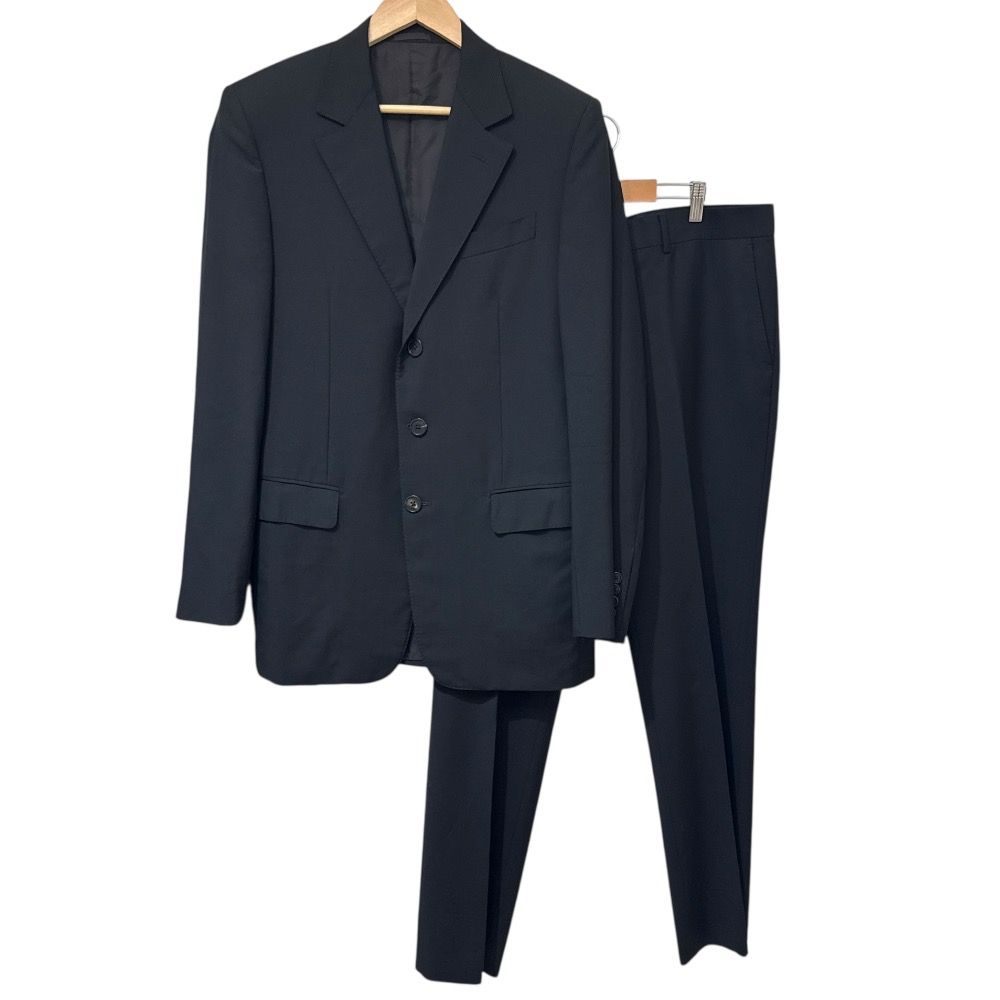 LOUIS VUITTON ルイヴィトン テーラードジャケット スラックスパンツ セットアップ スーツ サイズ50 ブラック メンズ 古着