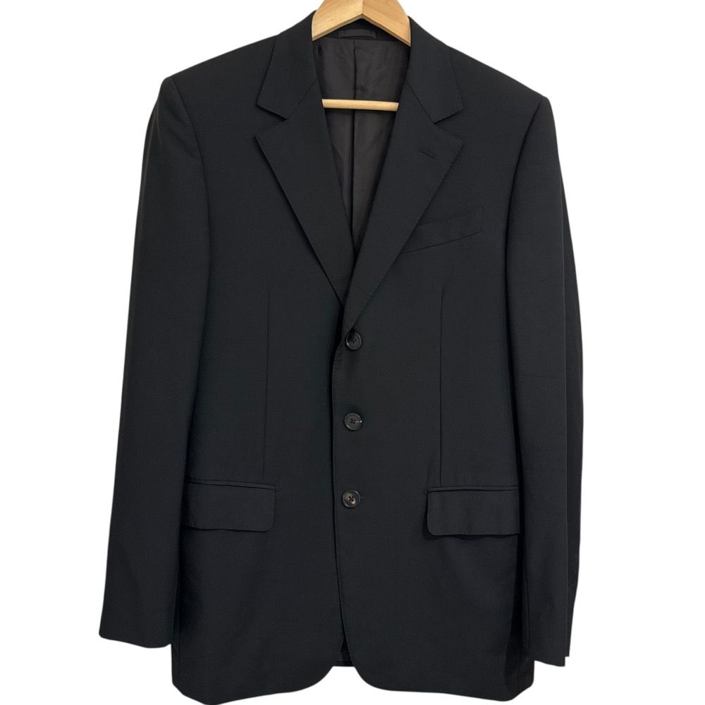 LOUIS VUITTON ルイヴィトン テーラードジャケット スラックスパンツ セットアップ スーツ サイズ50 ブラック メンズ 古着