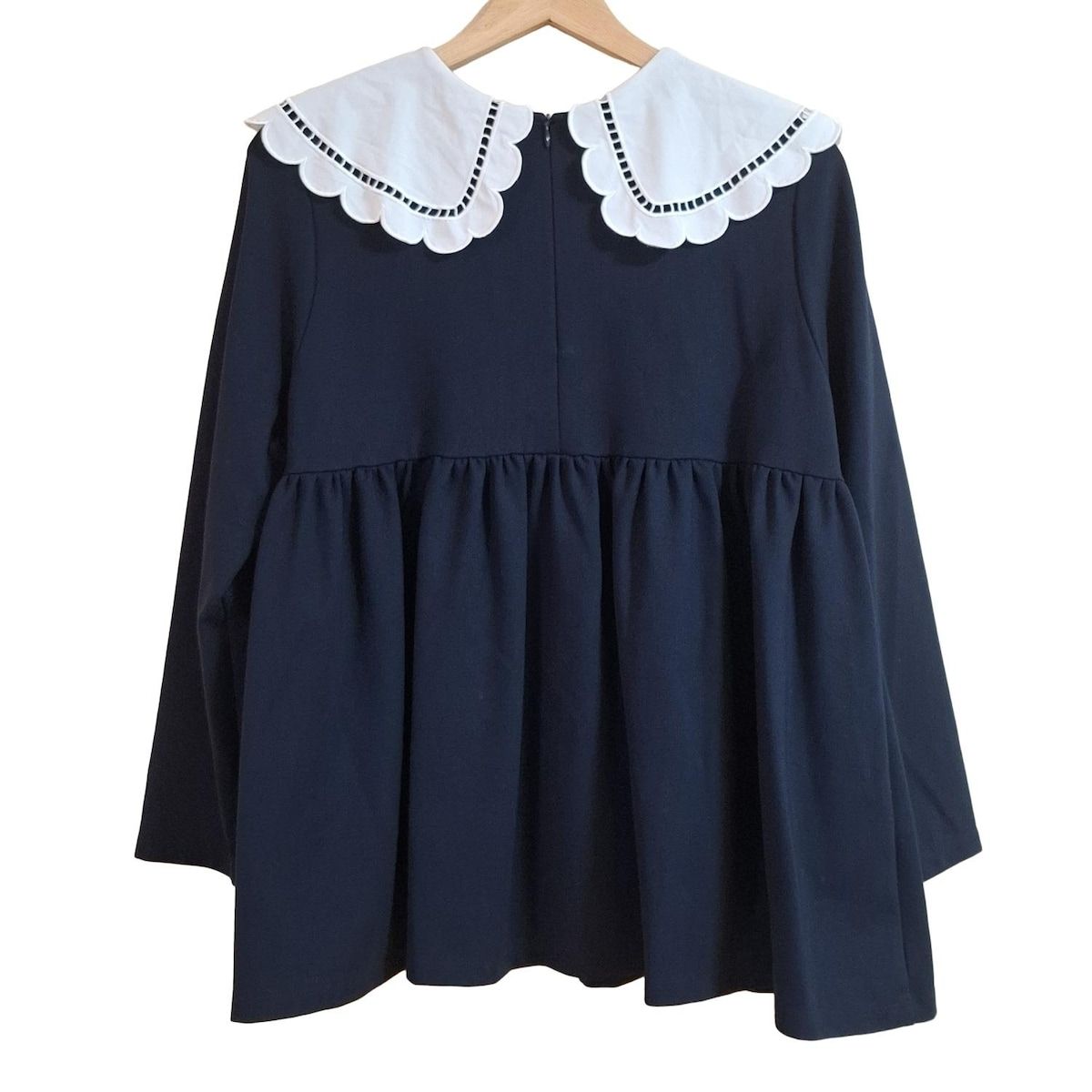 yori ヨリ チュニック サイズF レディース - ダークネイビー×白 長袖