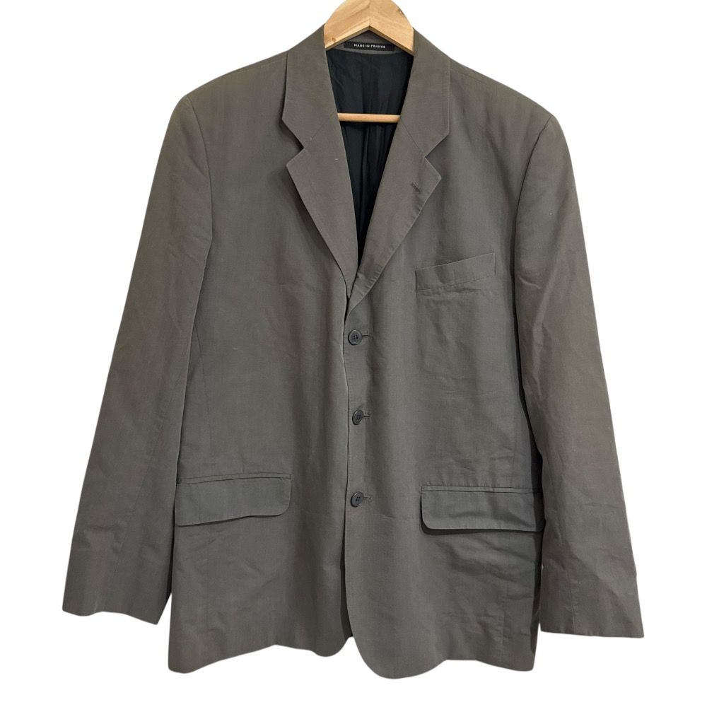 agnes b. アニエスベー フランス製 テーラードジャケット スラックスパンツ スーツ セットアップ サイズ 52 40 カーキ メンズ 古着