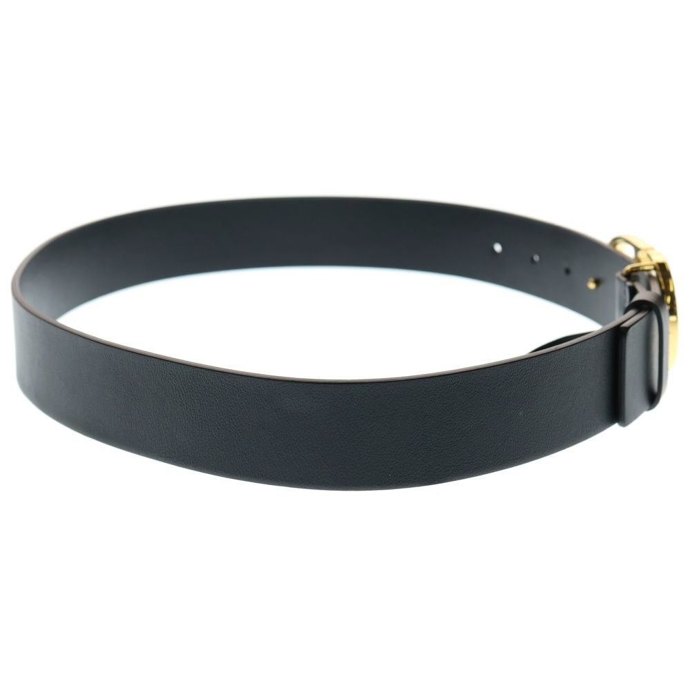 Dior ブラックCDロゴ付きゴールド(バックルのみ) DIOR (ディオール) CDロゴ バックル レザー ベルト ブラック/ゴールド