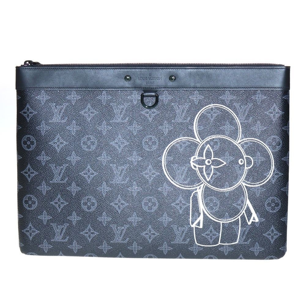 LOUIS VUITTON ルイヴィトン モノグラムエクリプスヴィヴィエンヌ ポシェットアポロ セカンドバッグ クラッチバッグ ブラック シルバー金具 PVC M62904