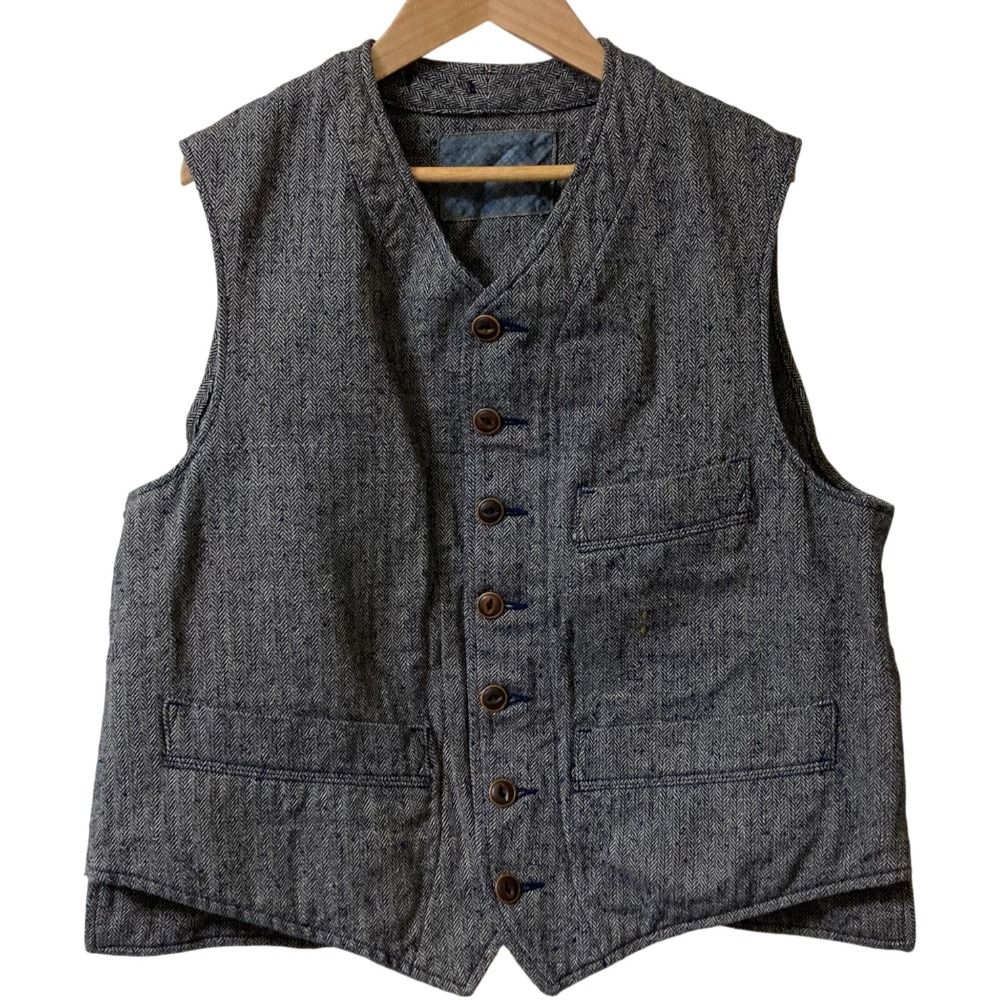 45R フォーティーファイブアール コットンツイードの908ベスト 81110274 サイズ3 インディゴ レディース 古着