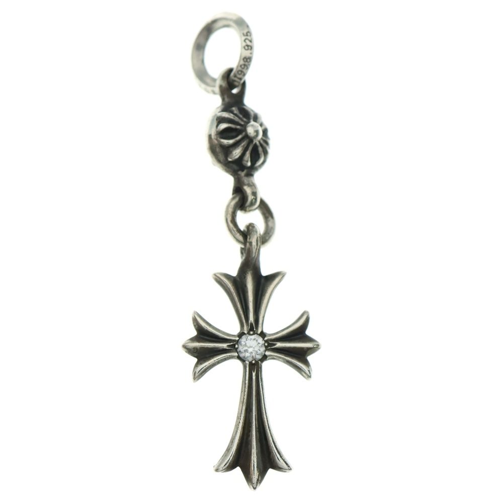 CHROME HEARTS クロムハーツ 1B TNY CH CRS 1DIA 1ボール タイニー CHクロス 1ダイヤ チャーム ペンダントトップ シルバー