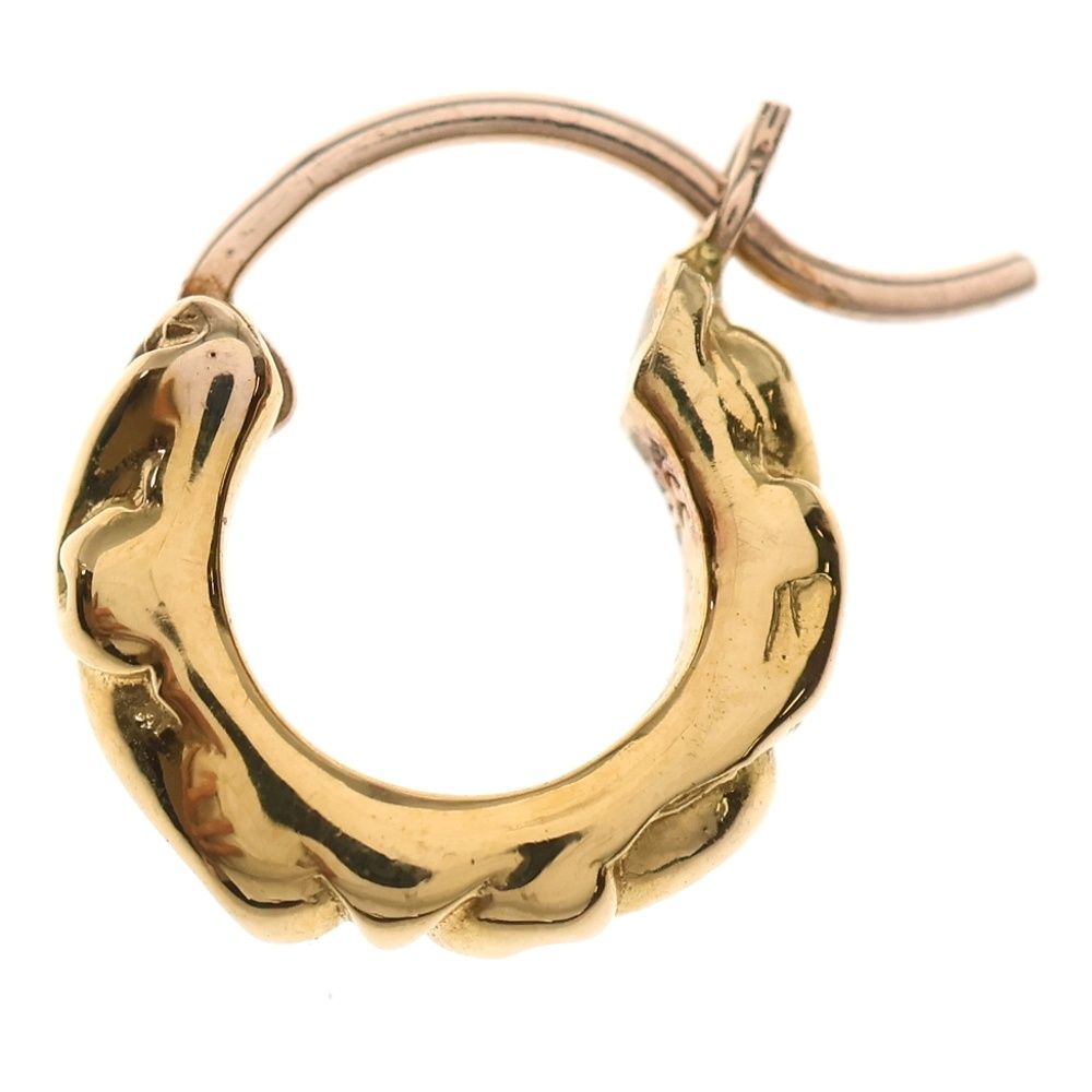 CHROME HEARTS クロムハーツ 22K TNY HOOP SCRL タイニースクロールフープピアス ゴールド