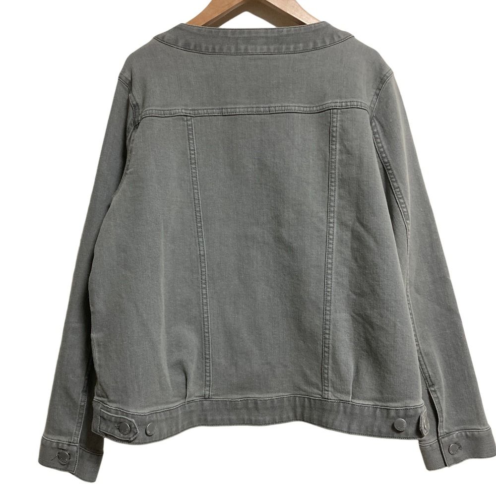 INGEBORG インゲボルグ ストレッチ ノー デニムジャケット サイズ4 グレー レディース 古着