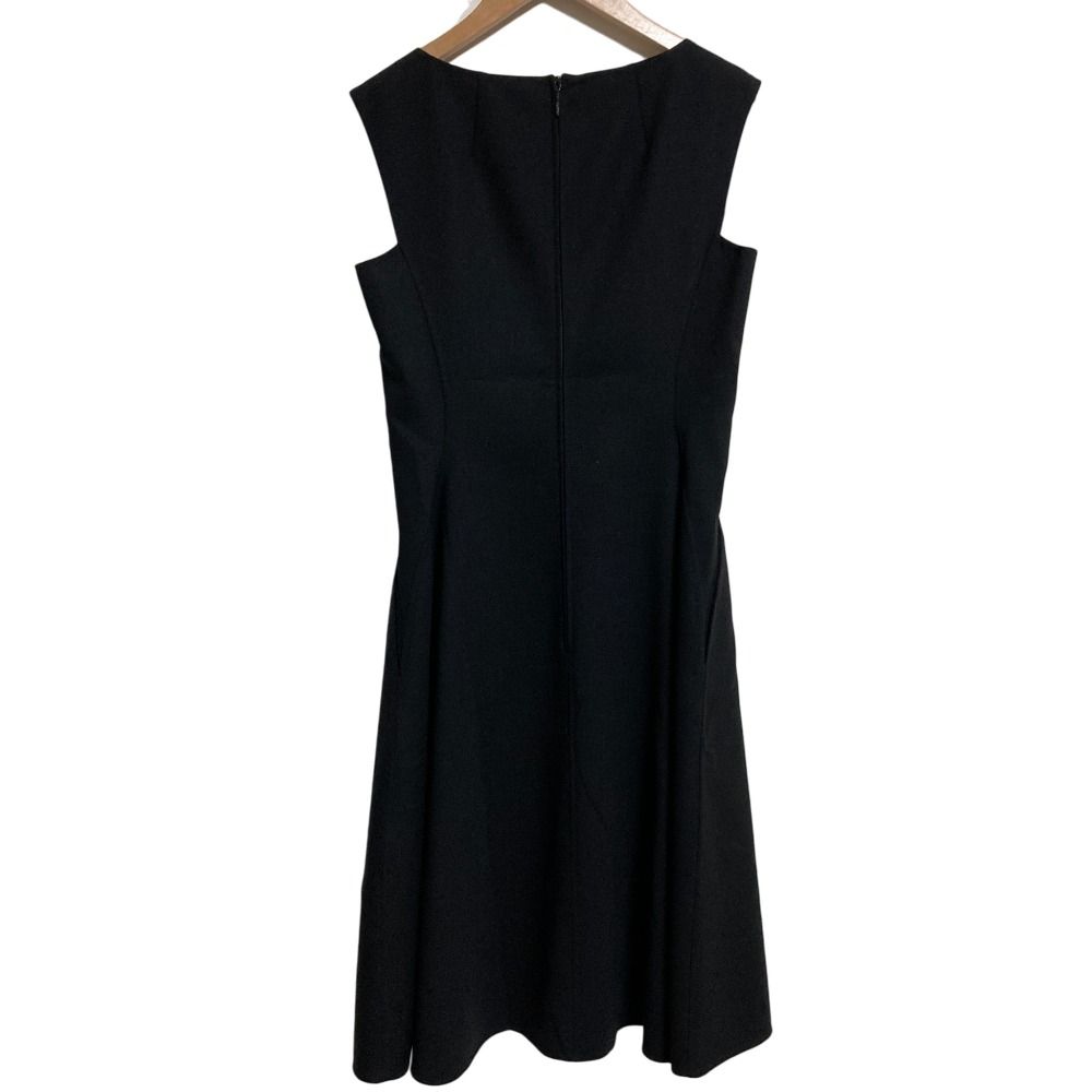 Rene ルネ ウール ノースリーブ ミディドレス フ ワンピース サイズ34 ブラック レディース 古着
