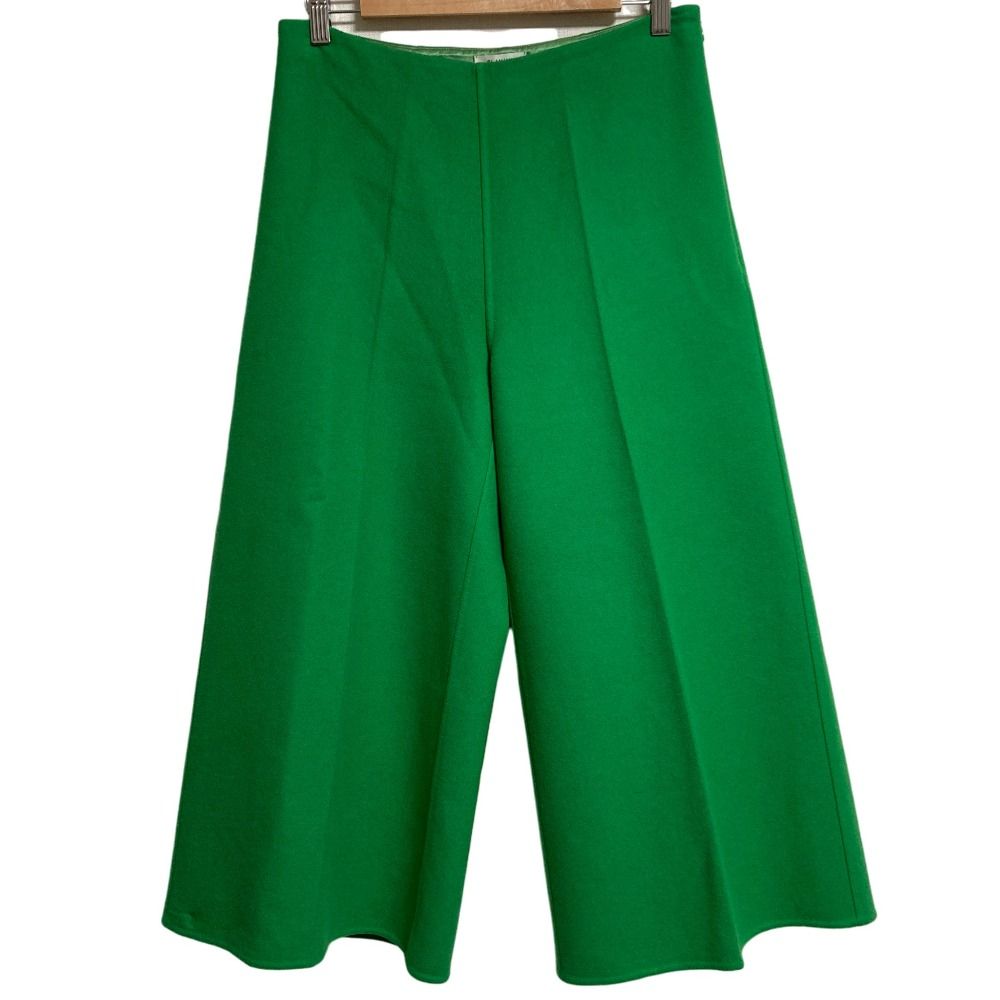BLAMINK ブラミンク ウール ワイドパンツ スラックス サイズ38 グリーン レディース 古着