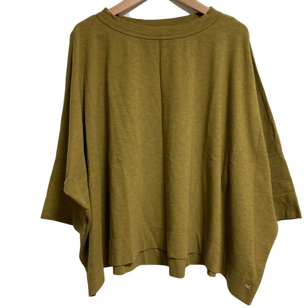 45R フォーティーファイブアール 七分袖 ワイドカットソー ポンチョ プルオーバー サイズ0 カーキ レディース 古着