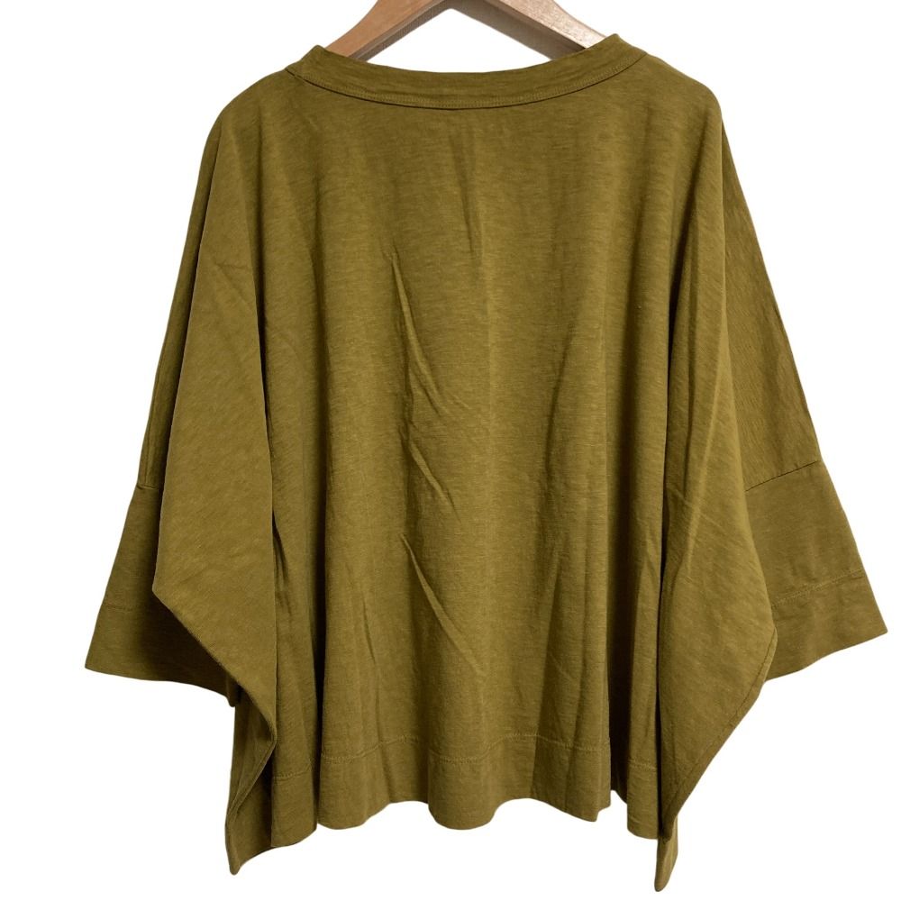 45 R フォーティーファイブアール 七分袖 ワイドカットソー ポンチョ プルオーバー サイズ0 カーキ レディース 古着