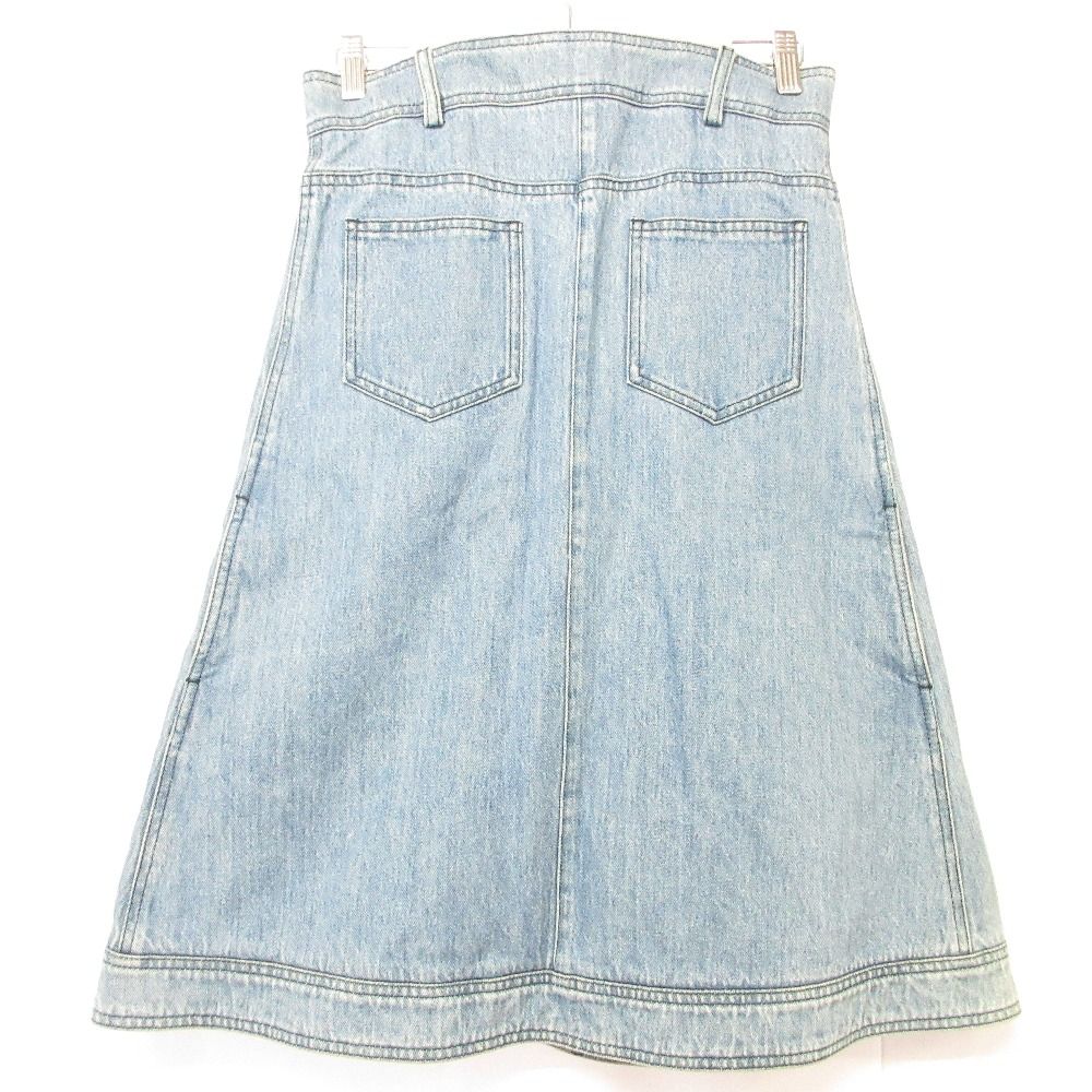 13SS CHANEL シャネル ランウェイモデル ベアトップ デニムドレス ワンピース 36 ブルー レディース 古着