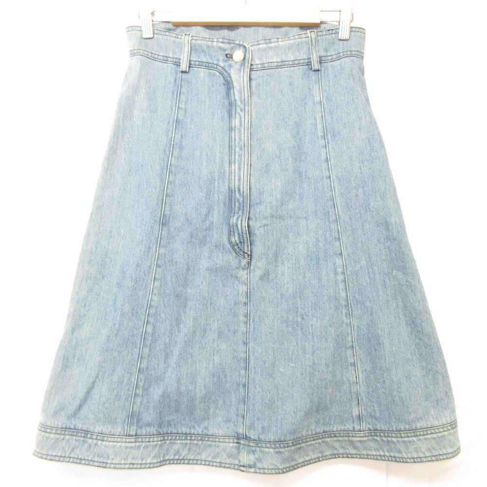 13SS CHANEL シャネル ランウェイモデル ベアトップ デニムドレス ワンピース 36 ブルー レディース 古着