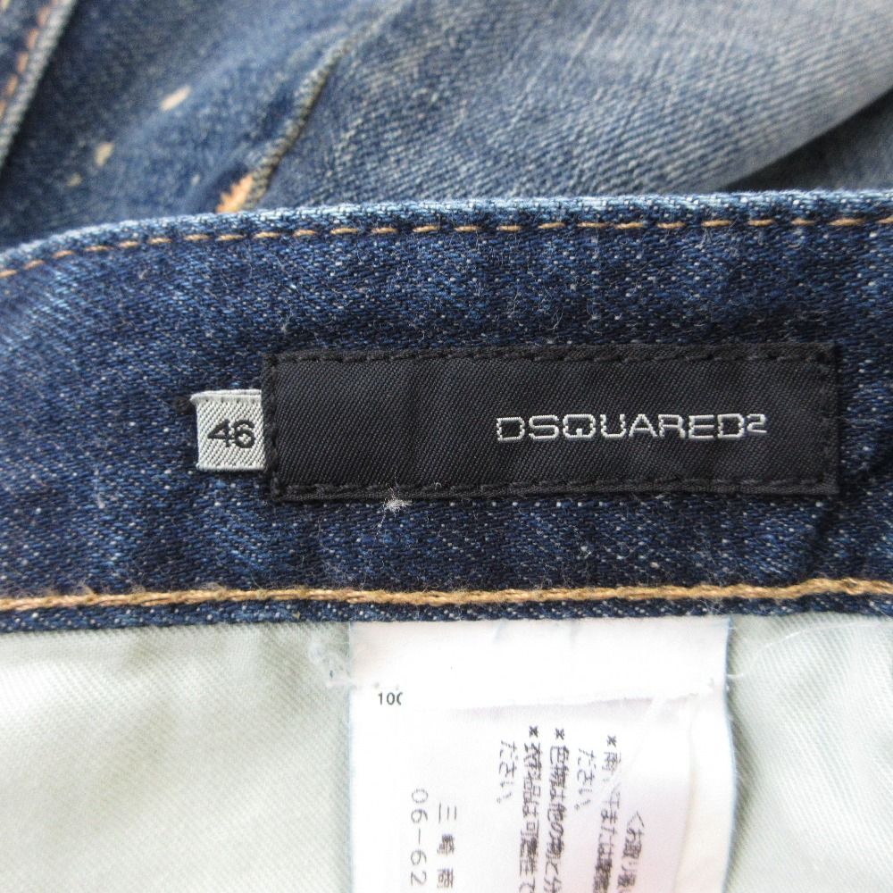  ディースクエアード ダメージ×ペイント加工 デニムパンツ 71 LA 140 サイズ46 インディゴブルー メンズ 古着 その他 デニム ジーンズ