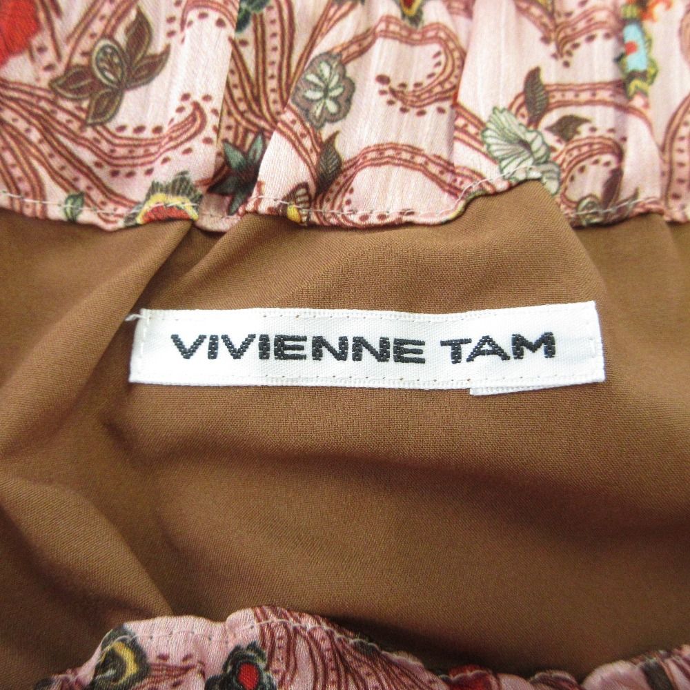 VIVIENNE TAM ヴィヴィアンタム ペイズリー柄 アシンメトリー ロングスカート 40 ピンク レディース 古着 GULLKHAN_COM
