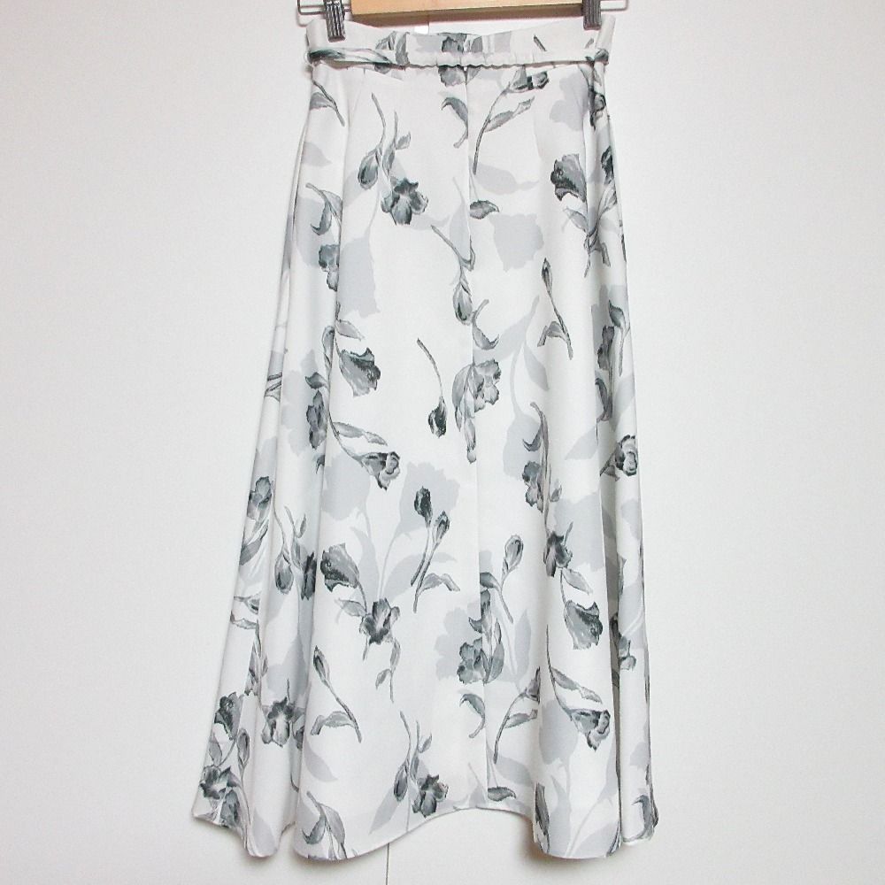 25AW CELFORD セルフォード ベルト付き フ ロング スカート 36 オフホワイト レディース 古着