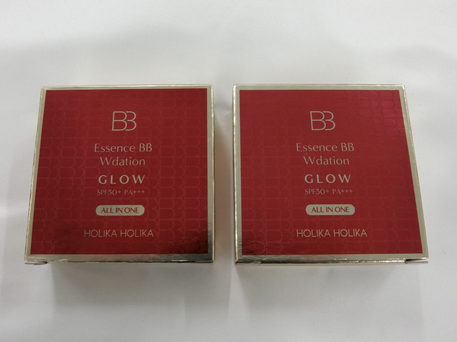 【ホリカホリカ エッセンス BB Wデーション グロウ (BBクリーム・ファンデーション)18g 専用パフ付き (未使用×２)(箱崩れ有) 合計81.9g】