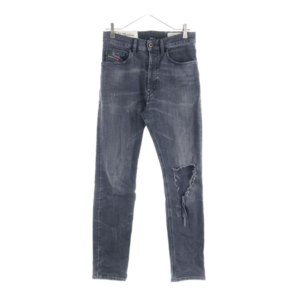 DIESEL ディーゼル D-EETAR ダメージ加工 スキニーデニムパンツ グレー