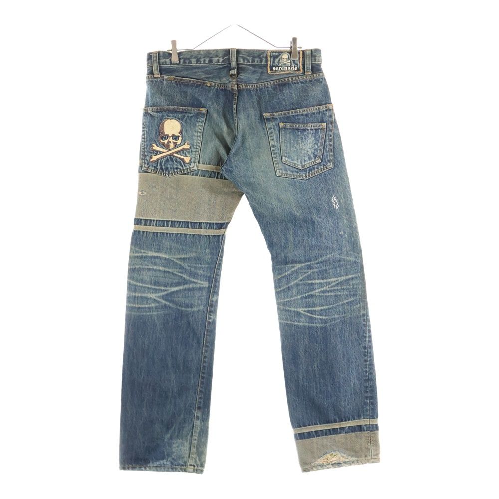 mastermind JAPAN マスターマインドジャパン Serenade Denim Pants ダメージ加工 刺繍デニムパンツ インディゴ MV-PA 02-00-D