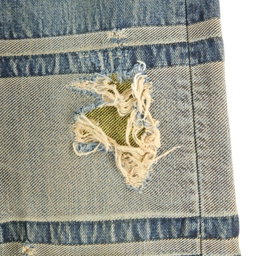 mastermind JAPAN マスターマインドジャパン Serenade Denim Pants ダメージ加工 刺繍デニムパンツ インディゴ MV-PA 02-00-D