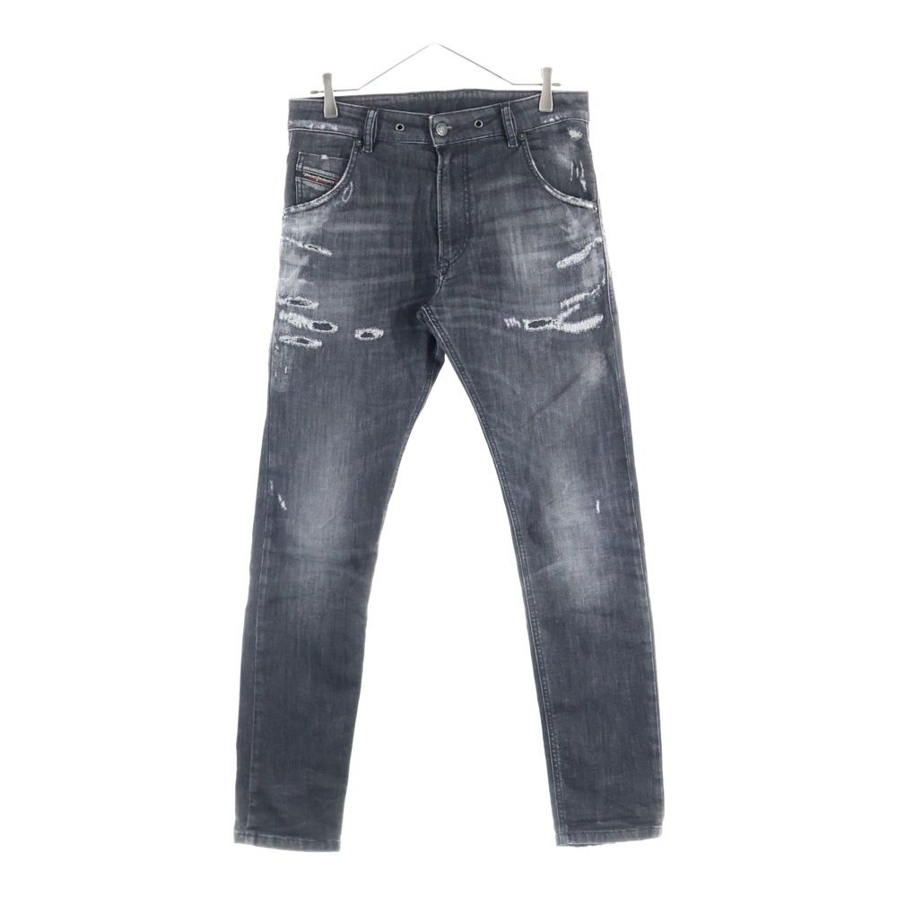 DIESEL ディーゼル Krooley jogg jeans ダメージ加工 スキニーデニムパンツ グレー