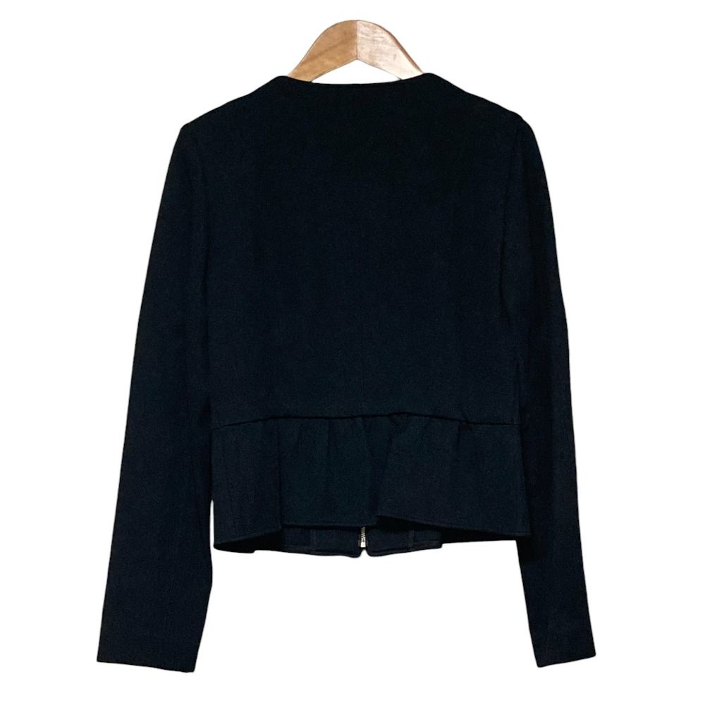 美品 ANAYI アナイ ノーカラー ペプラムジャケット ひざ丈