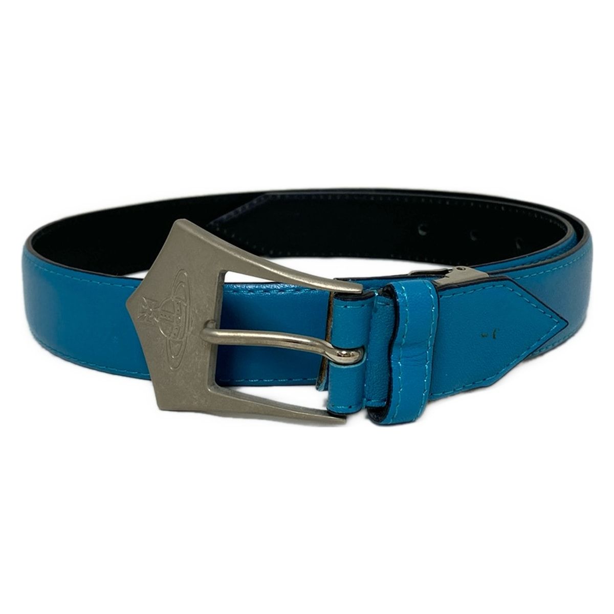 Vivienne Westwood MAN ヴィヴィアンウエストウッドマン ベルト - ブルー×シルバー レザー
