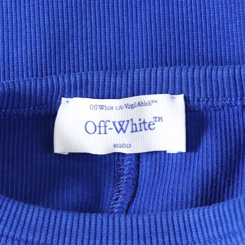 OFF-WHITE オフホワイト TOP WITH PRINT スリーブレストップ ノースリーブ カットソー ブルー