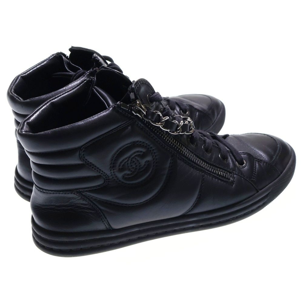 CHANEL (シャネル) ココマーク レザー チェーン ジップデザイン レース